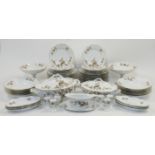 A Czech porcelain 'Carlsbad' dinner service, 20th century, green printed factory marks, decorated...