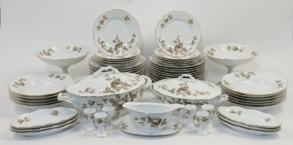 A Czech porcelain 'Carlsbad' dinner service, 20th century, green printed factory marks, decorated...