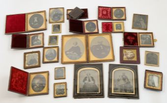A collection of photographs, 19th century, ambrotype, daguerreotype and tintype, depicting the fa...