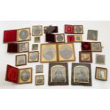 A collection of photographs, 19th century, ambrotype, daguerreotype and tintype, depicting the fa...