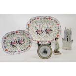 A group of British ceramics, 19th century, comprising: a Staffordshire pearlware figure emblemati...