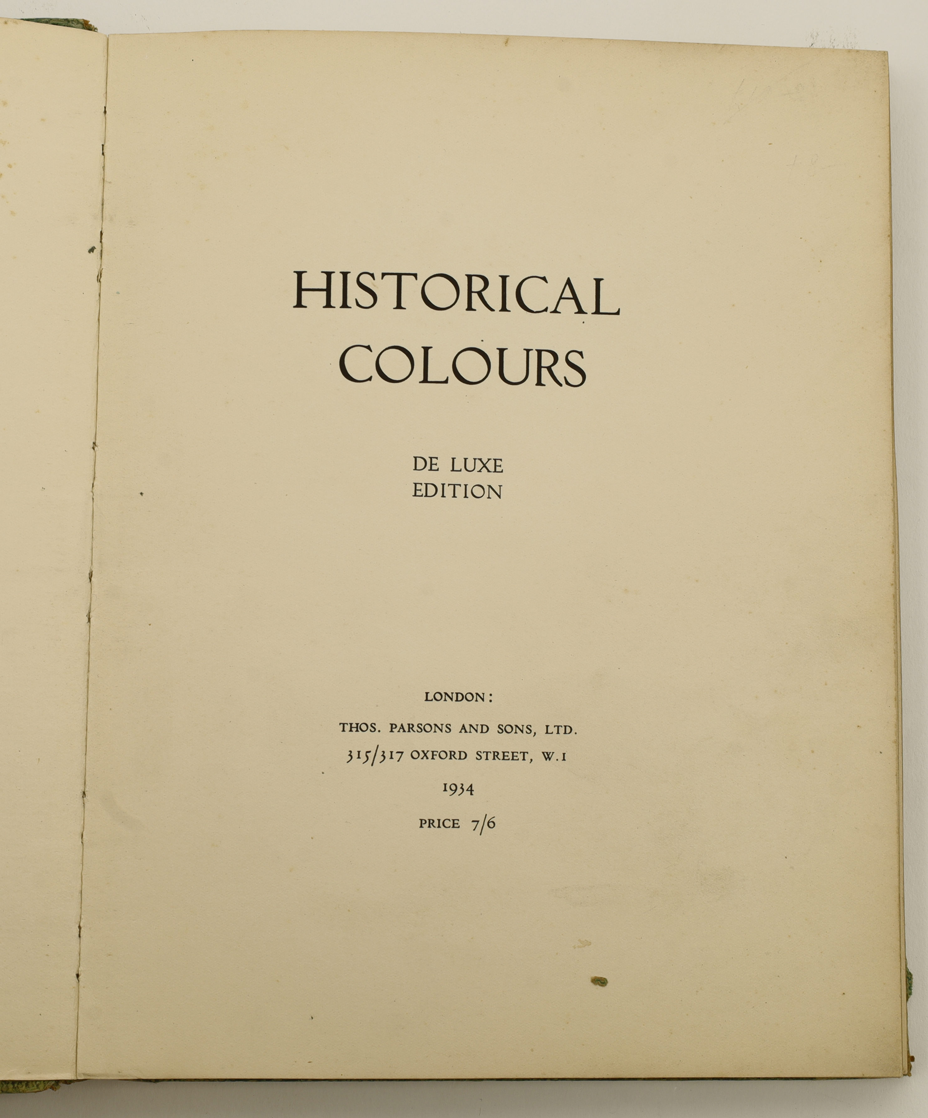 A Tint Book of Historical Colours, De Luxe Edition, cloth bound with paper labels to front board,... - Image 2 of 5