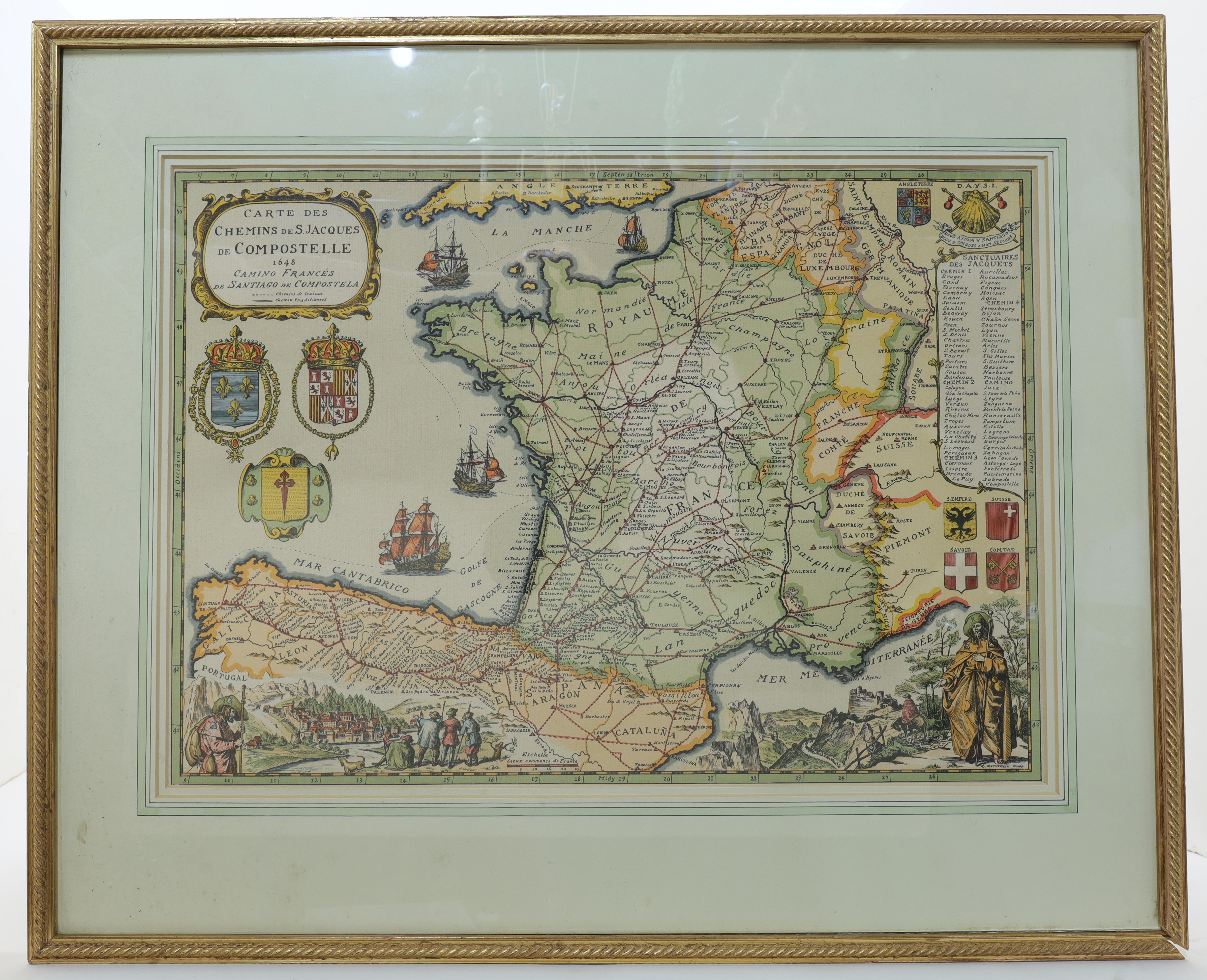 A group of maps and urban illustrations, all framed, comprising: Migeon, Jean, Dordogne, part-han... - Image 2 of 5