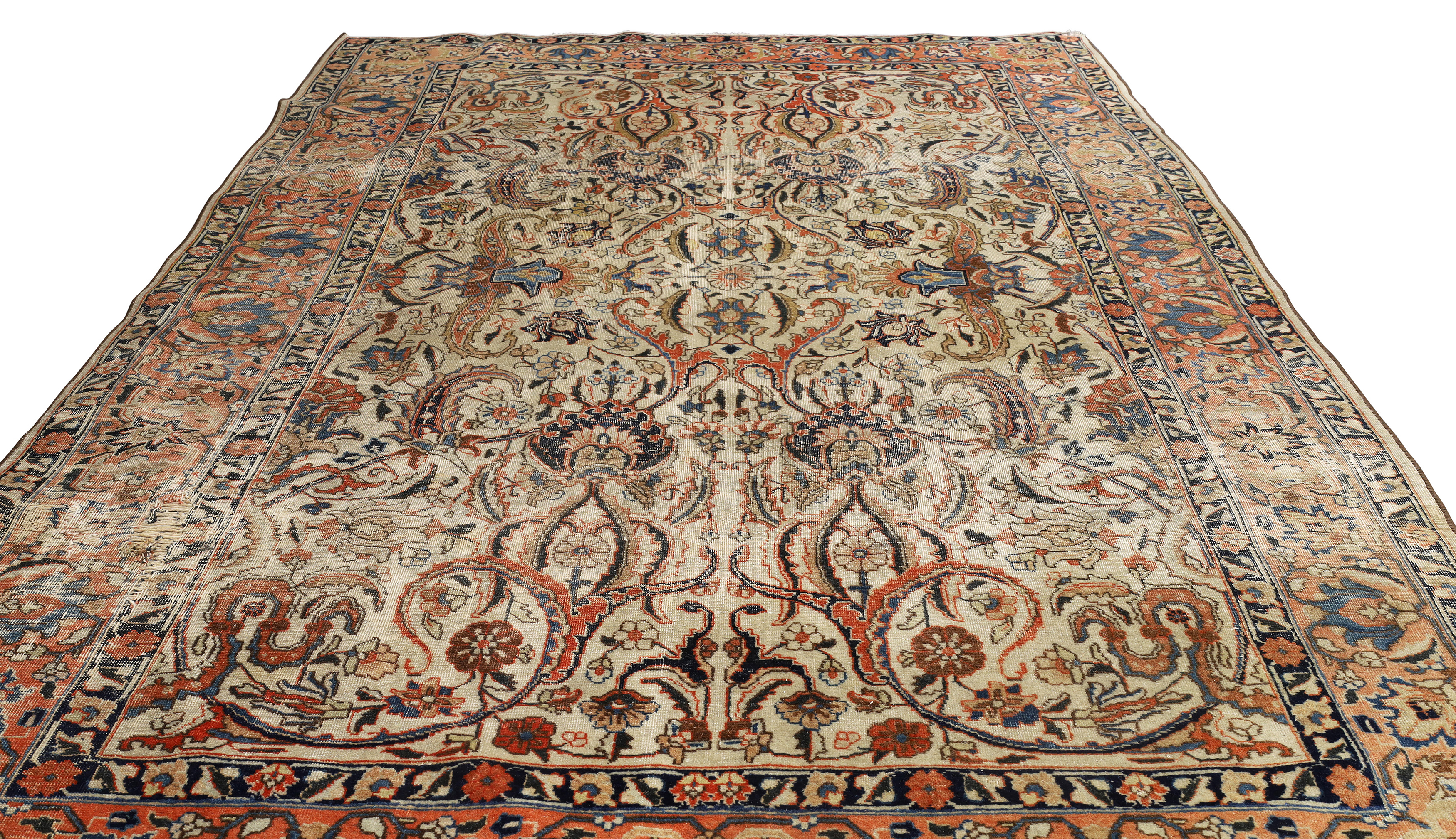 A Persian Sarouk carpet, first quarter 20th century, the central field with spandrels and floral ... - Image 2 of 5