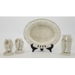 AMENDMENT - Please note, the three vases in this lot are Belleek type parian ware and are unmarke...