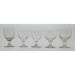 A group of five Georgian rummers or water glasses, late 18th / early 19th century, comprising two...