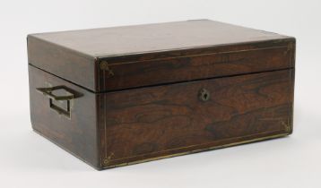 AMENDMENT - Please note, this lot is a brass-bound rosewood toilet box and not a work box as orig...