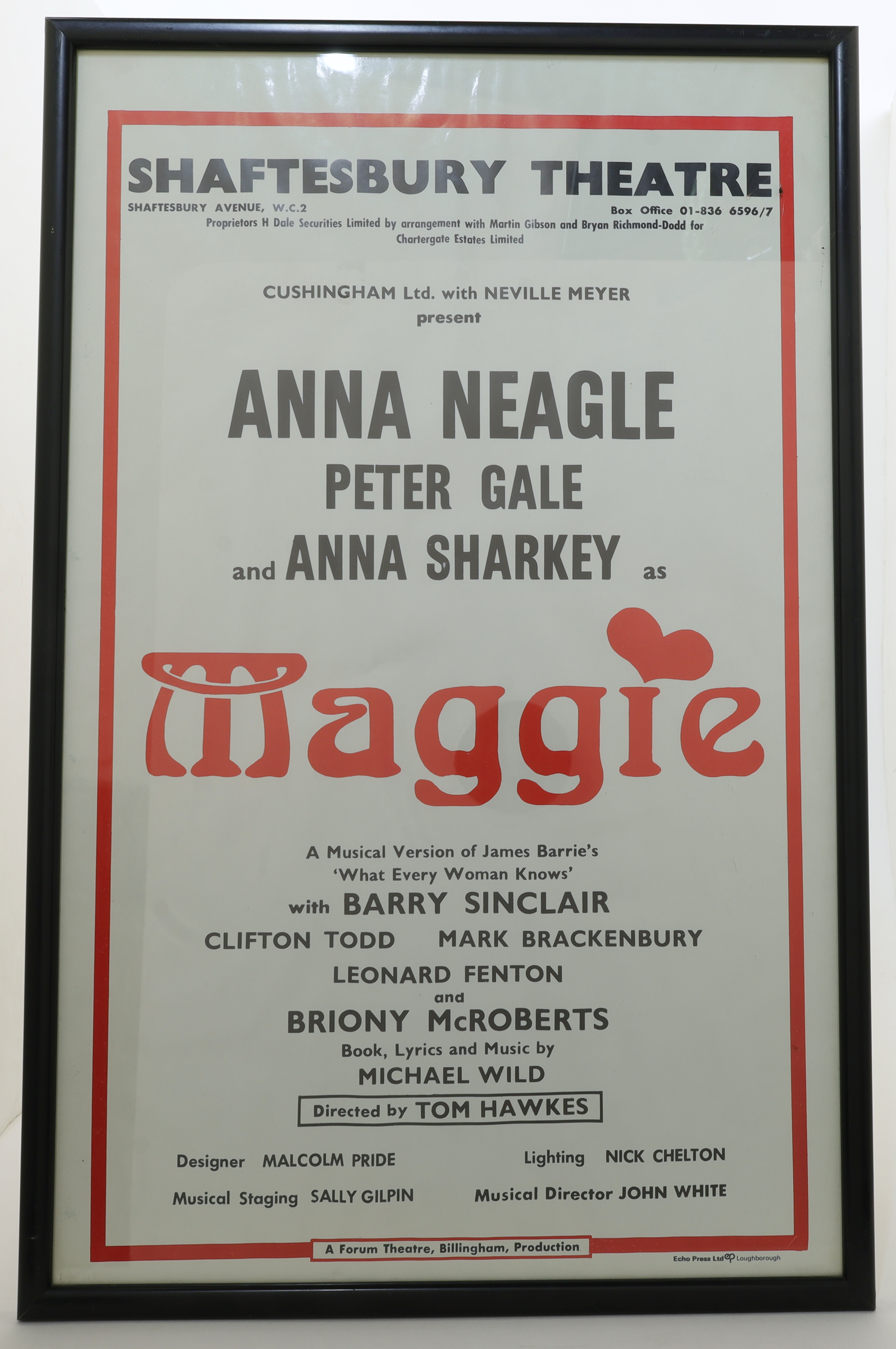A group of framed theatre posters, 20th century, for shows presented by Cushingham Stage Producti... - Image 2 of 6