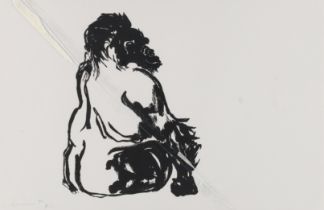 British School,  20th Century,  Gorilla, 1992;  monochrome screenprint on wove,  signed, dated ...