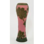 Josef Riedel, an Art Nouveau cameo glass vase, c.1905, of tapered form, decorated with horse ches...