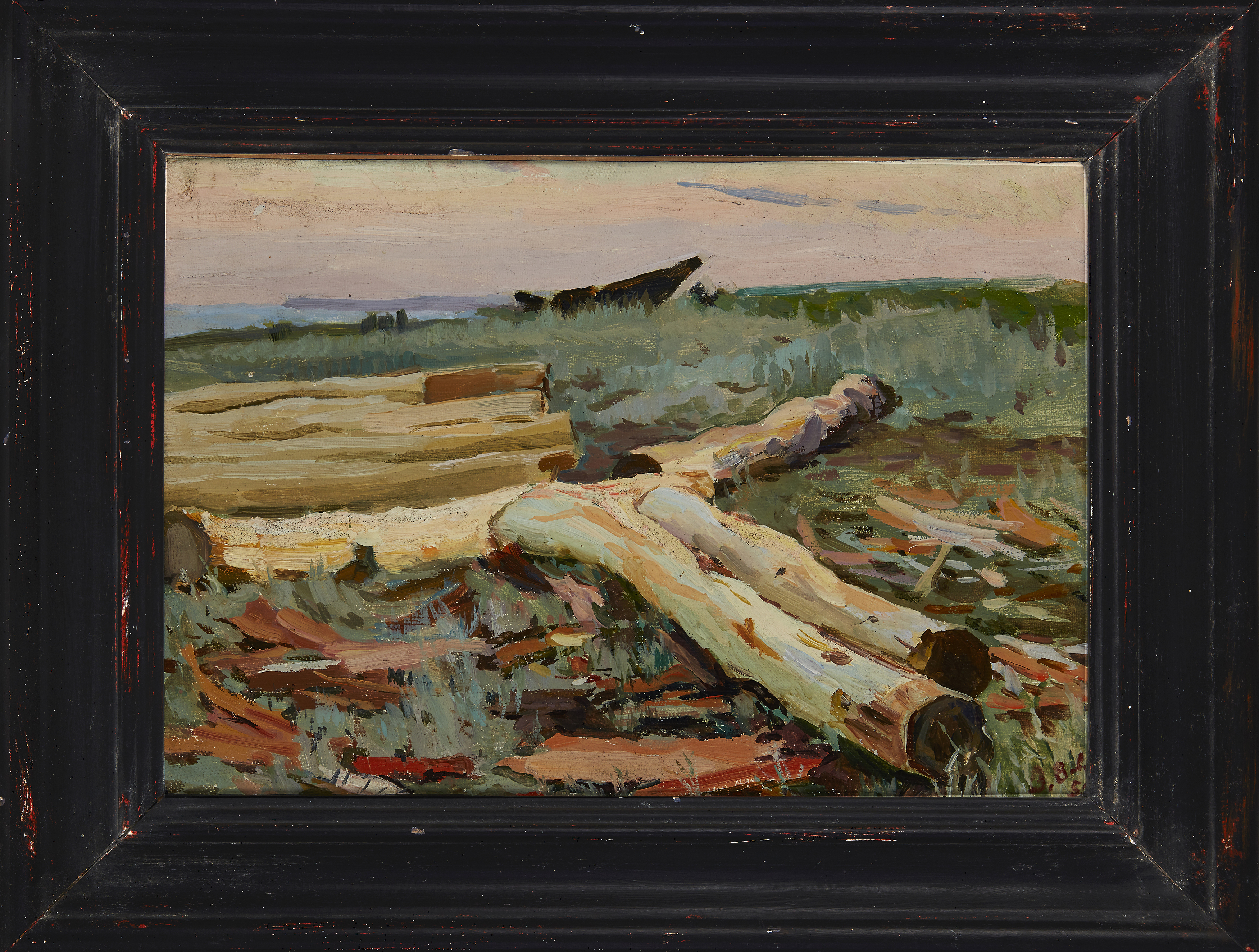 Zinaida Vladimirovna Volkovinskaya,  Ukrainian 1915- 2010 -  Shore of the Don, 1952;  oil on bo... - Image 2 of 3