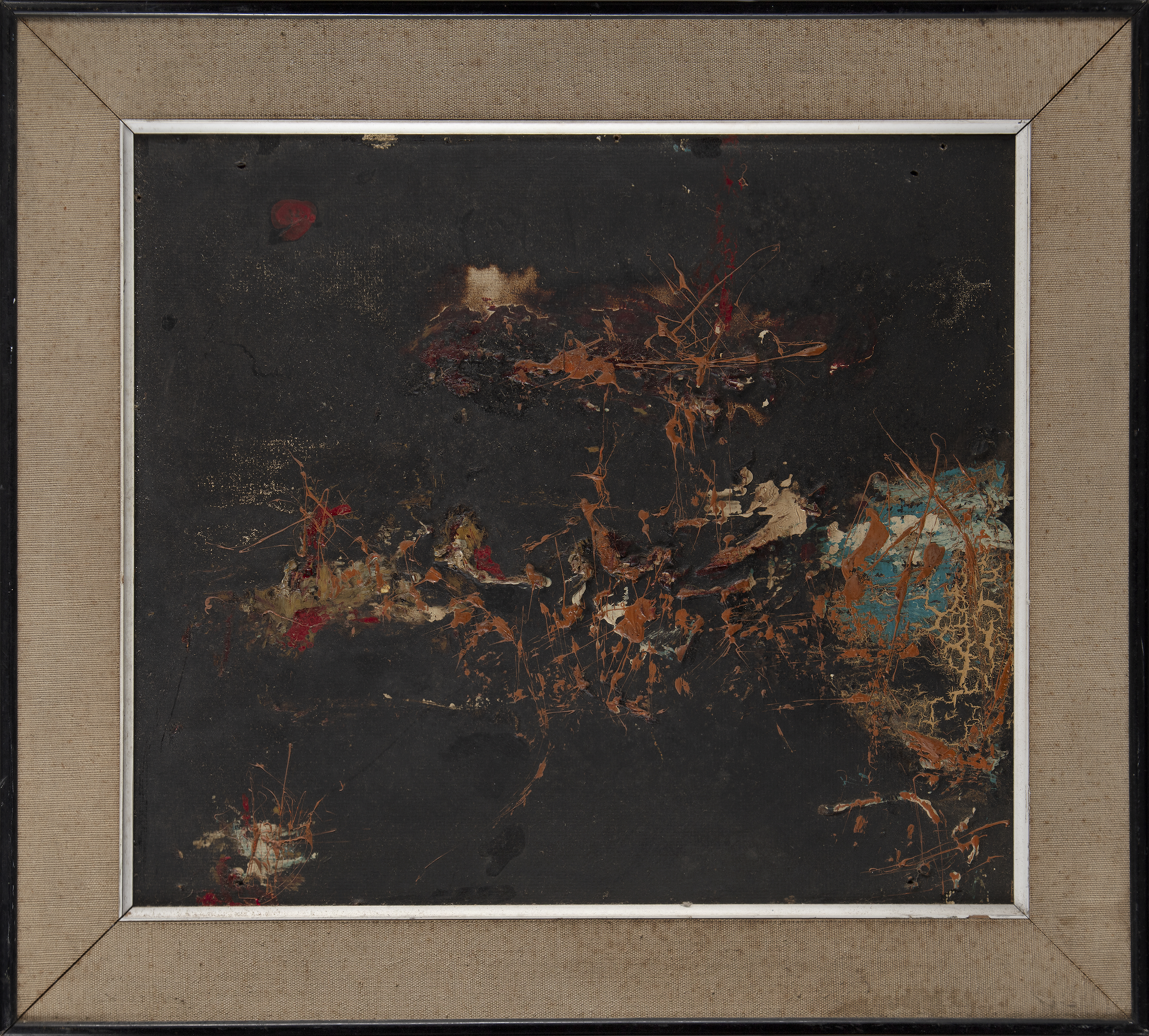 John Martin,  20th century -  Abstract composition;  oil on board, bears inscription of artist'... - Image 2 of 5