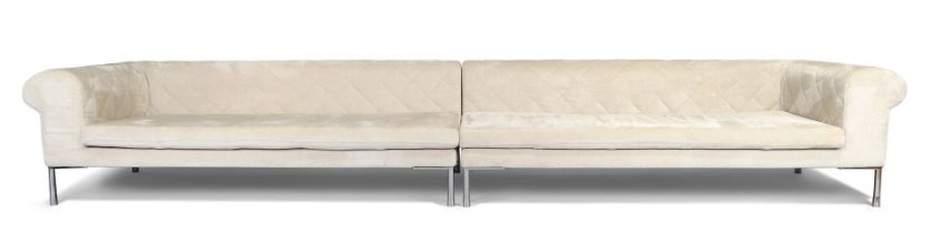 Emaf Progetti Studio for Zanotta, a '1320 Barocco' two section sofa, c.2000s, steel frame, Dacron...