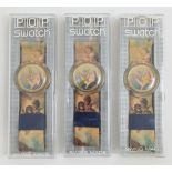 Vivienne Westwood (1941-2022) for Swatch, three 'Putti' pop watches, 1992, each housed in a plast...