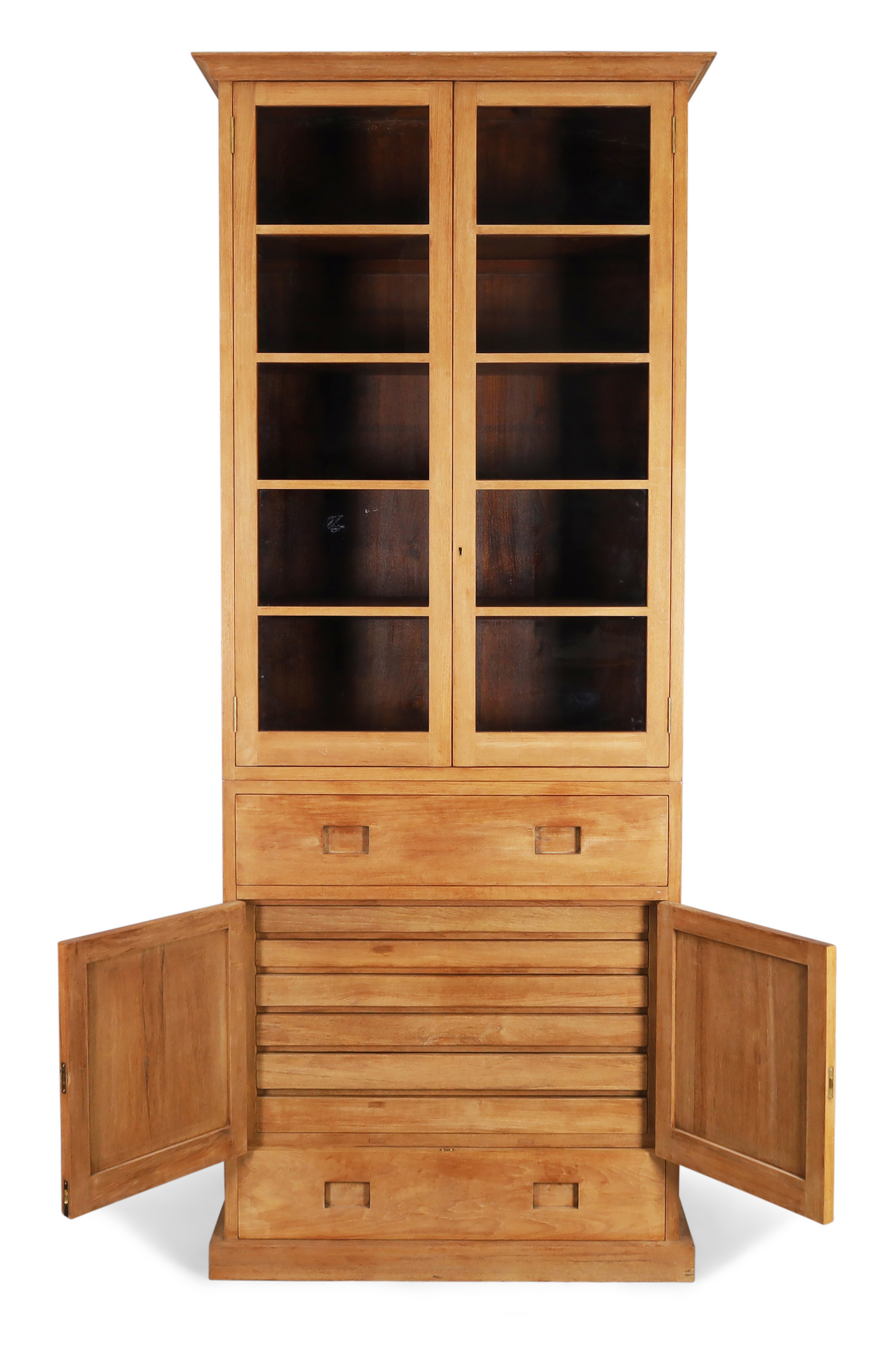 Edric van Vredenburgh, a large bookcase, late 20th century, solid teak, glass, 266cm high, 110cm ... - Image 2 of 2