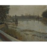 James Dring,  British 1905-1985 -  Albert Bridge;  oil on canvas, signed lower right 'James Dri...