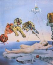 After Salvador Dali,  Spanish, 1904-1989,  Dream Caused by the Flight of a Bee Around a Pomegran...