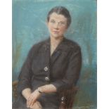Geoffrey Spencer Wylde,  South African 1903-1972 -  Portrait of Mrs. Tregaskes;  pastel on pape...