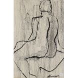 Hannah,  Late 20th/21st century -  Seated nude;  charcoal on paper, signed lower right 'Hannah'...