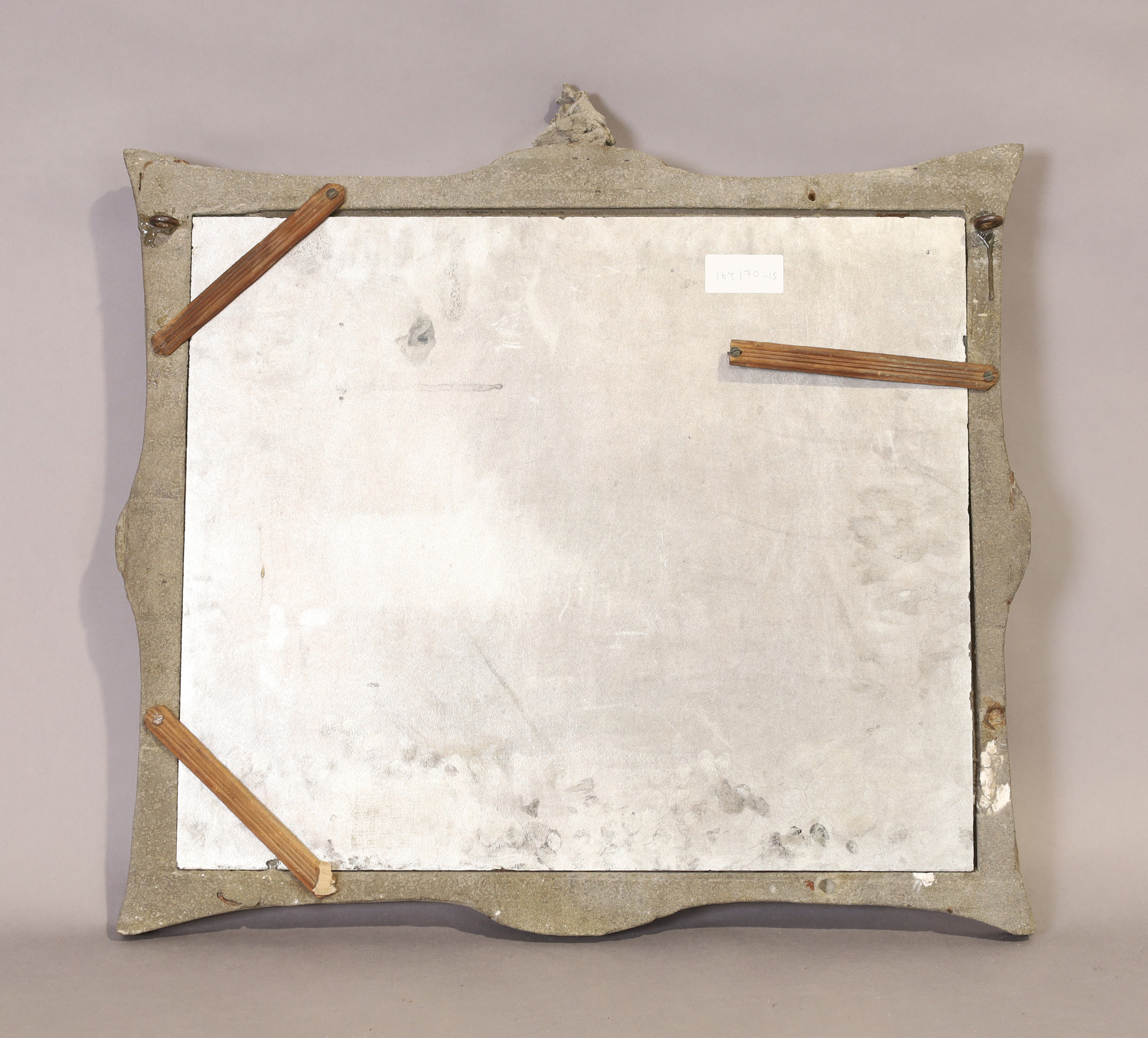 A moulded concrete framed mirror, 20th century, 67cm x 70cm - Image 2 of 2