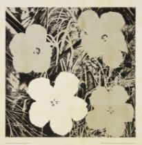 After Andy Warhol,  American, 1928-1987,  Flowers;  monochrome lithograph,  after the screen pr...