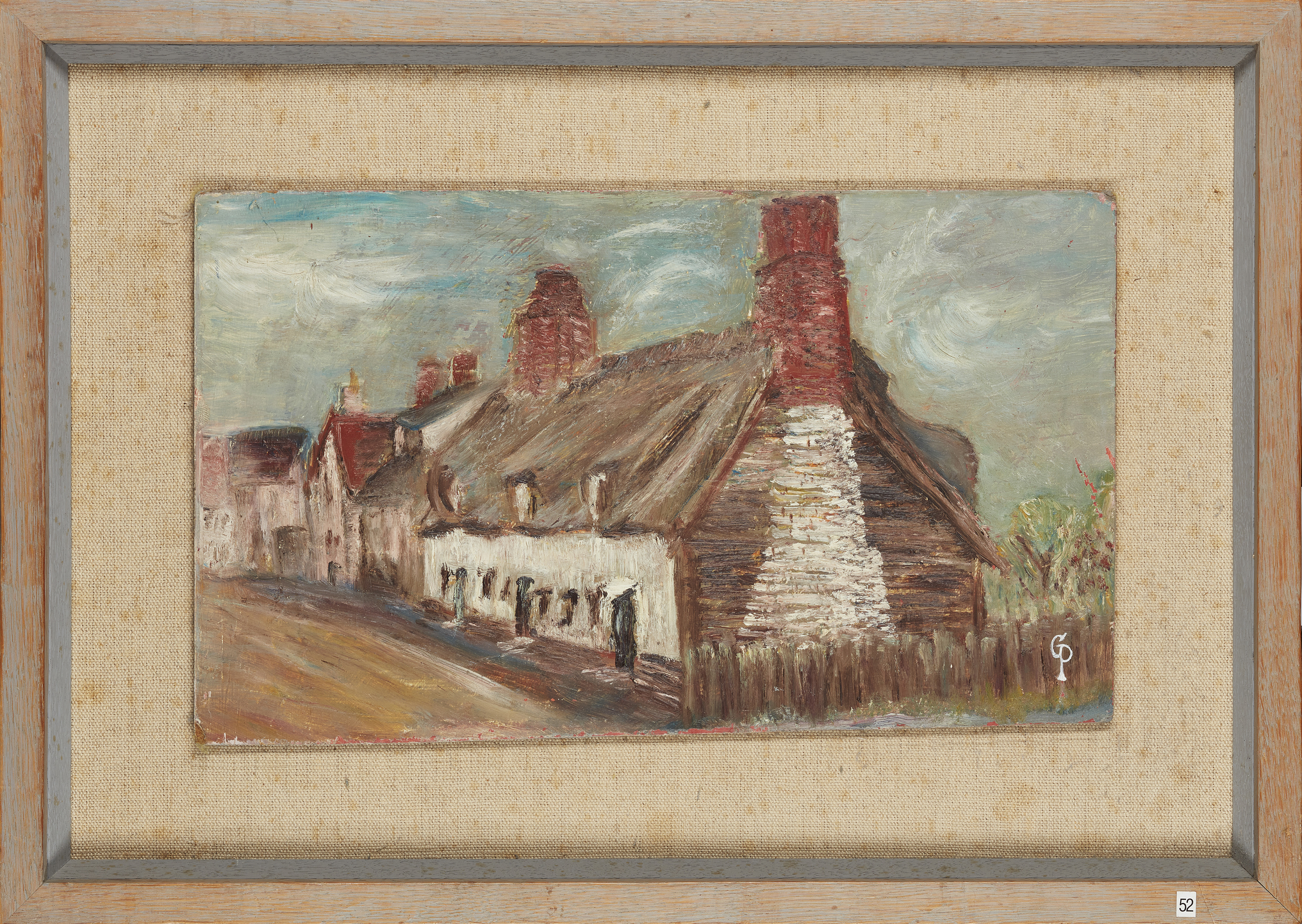 Gwendolyn Piggott,  British 20th century -  Cottages at Ashdon;  oil on board, signed with init... - Image 2 of 3
