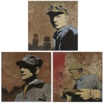 Chris Stain, British b.1972- Drive on, Conductor Kev and William of the Bio, 2007; each spray-p...