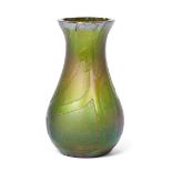 Attributed to Kralik, an iridescent acid etched glass vase, c.1910, 14cm high