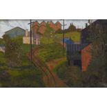 Malcolm J. Hitchcock,  British 1929-1998 -  Country lane, c.1960;  oil on canvas laid down on b...