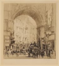William Walcot,  Scottish, 1874-1943,  Arc San Carlo, Naples, 1921;  etching on wove,  signed i...