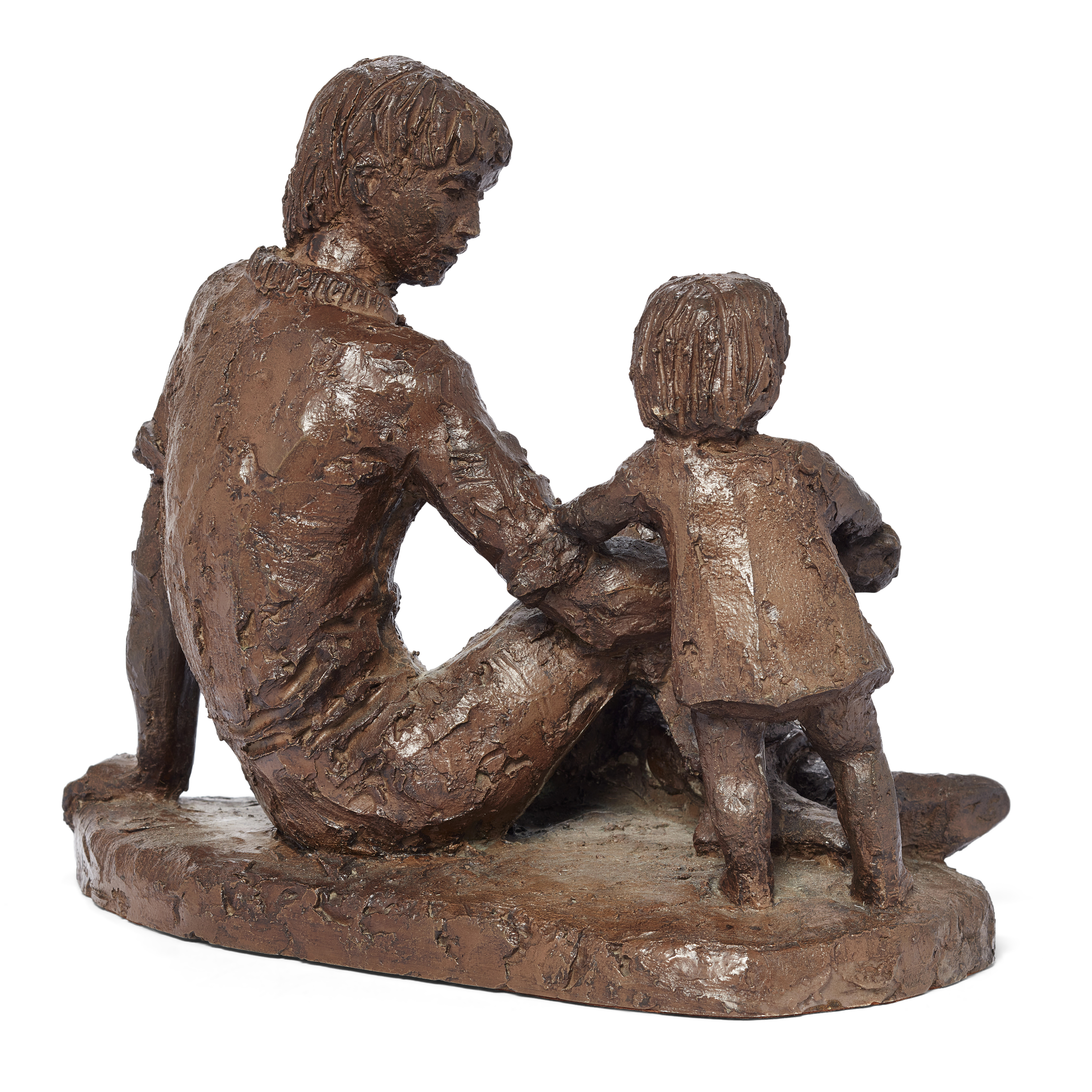 Karin Jonzen RBA FRBS,  British 1914-1998 -  Father and child;  resin, signed with initials on ... - Image 2 of 3