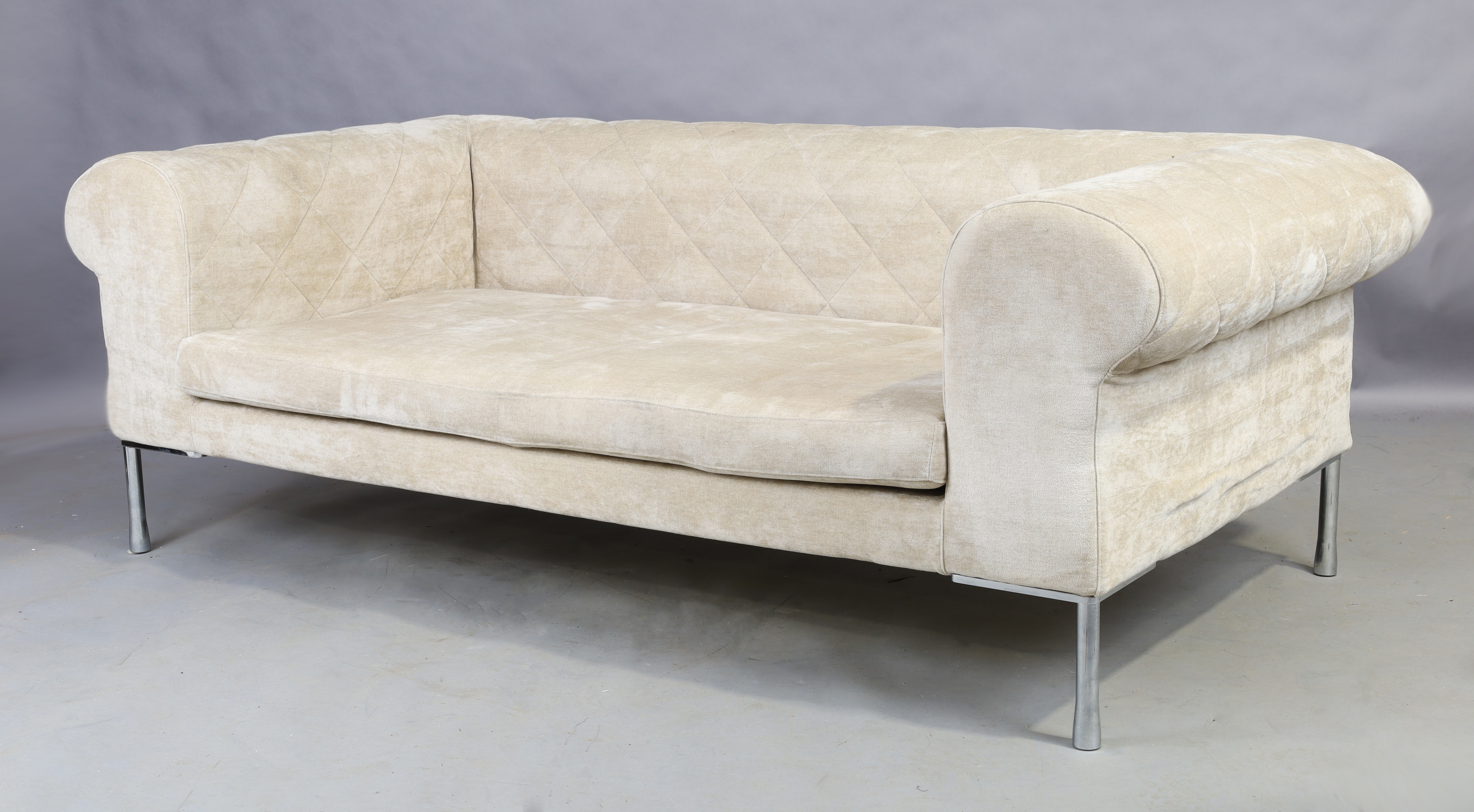 Emaf Progetti Studio for Zanotta, a '1320 Barocco' two seat sofa, c.2000s, steel frame, Dacron Du...