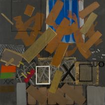 John Copnall,  British 1928-2007 -  Lamlash XO, 1982;  oil, collage and acrylic on canvas, sign...