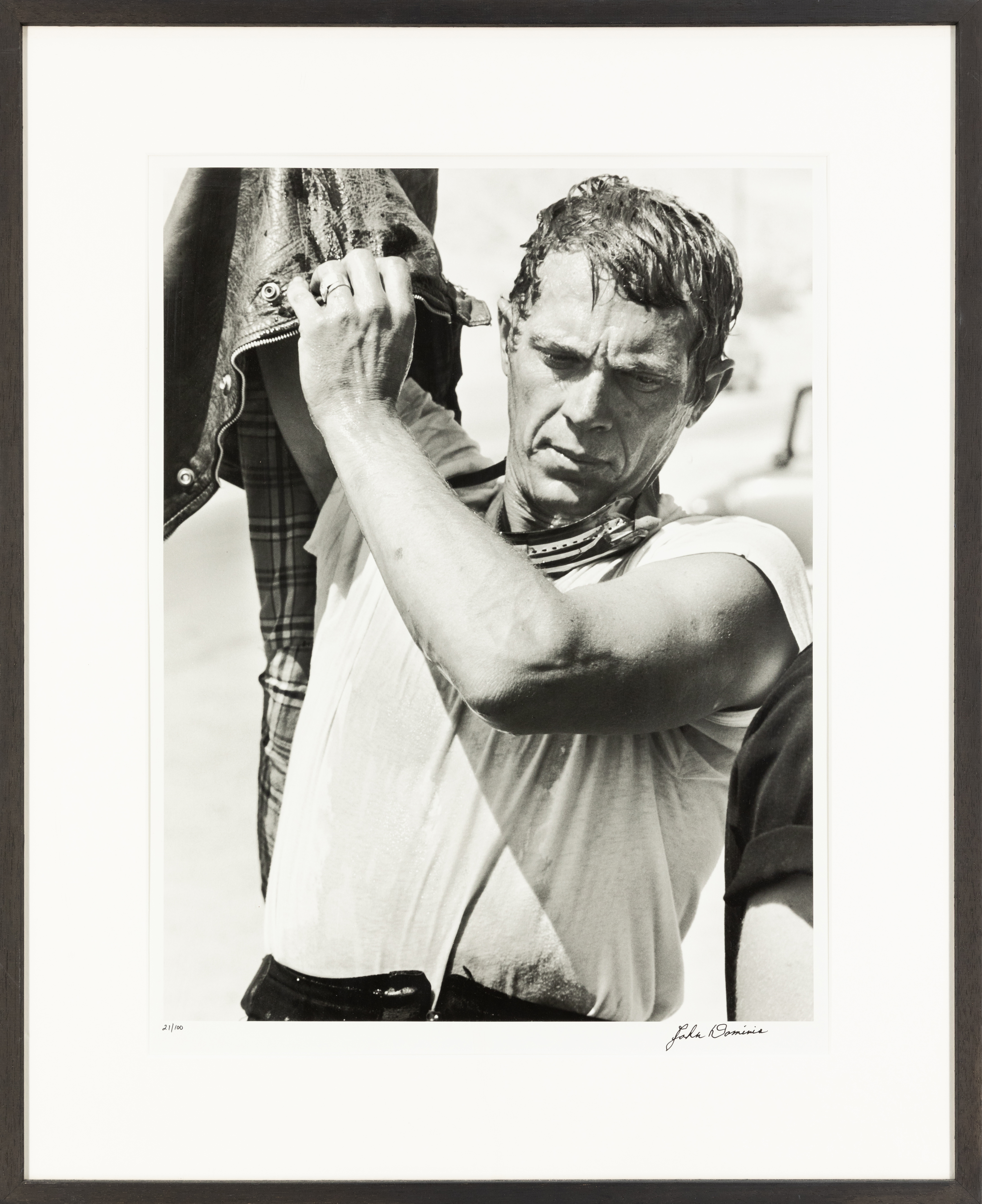 John Dominis, American 1921-2013, Steve McQueen after motorcycle race, Mojave Desert, 1963;  ph... - Image 2 of 2