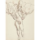 Adrian Maurice Daintrey,   British 1902-1988 -  Fan dancer;  ink and pencil on paper, 35.7 x 25...
