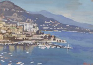 Alfred Egerton Cooper,  British 1883-1974 -  The Harbour at Monte Carlo;  gouache on paper, sig...