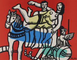 After Fernand Leger,  French 1881-1955,  Parade on Horseback (1953);  lithograph in colours on ...