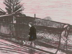 Carel Weight RA,  British 1908-1997,  A Walker From the Past, 1987;  lithograph in colours on w...