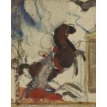 attrib. to Charles L’Eplattanier,  Swiss 1874-1946 -  Study for the Castle of Colombier;  gouac...