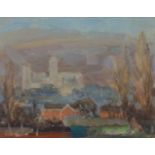 Geoffrey Wilson,  British 1920-2010 -  Landscape;  oil on board, signed lower left 'G. Wilson',...