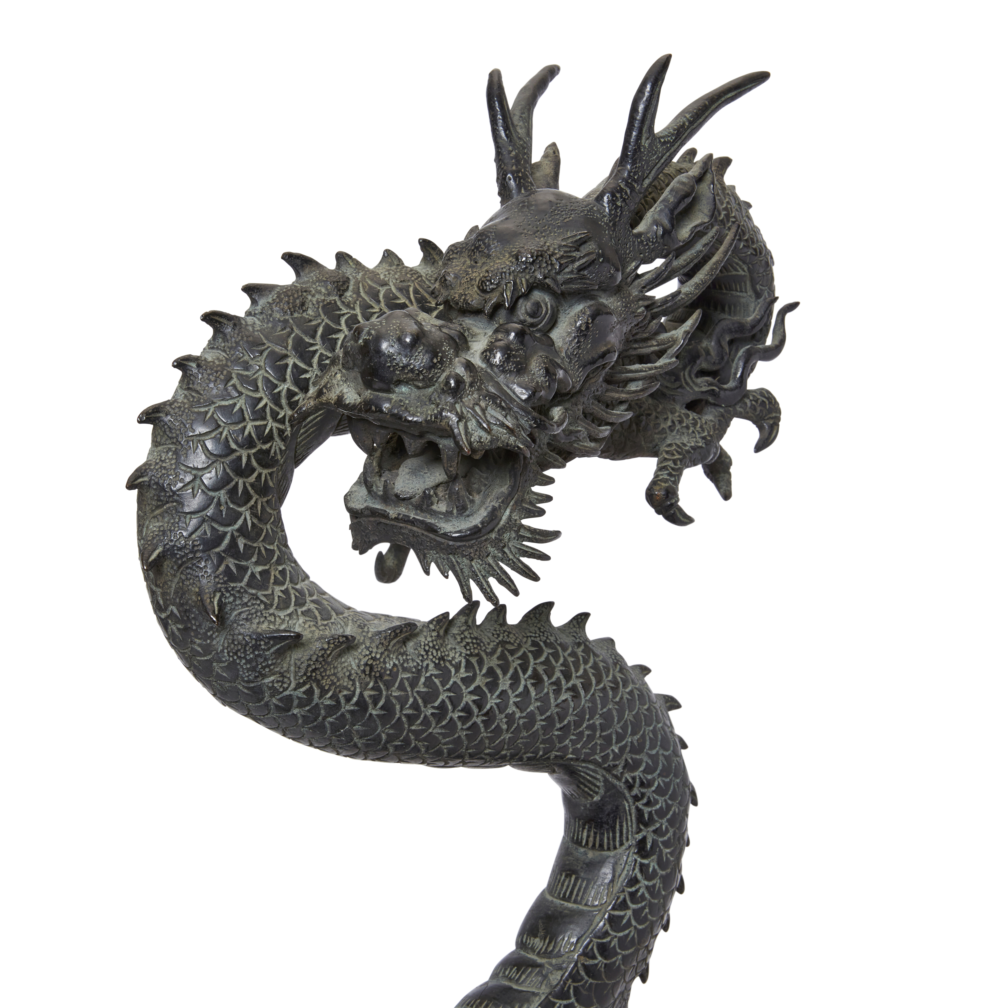 A massive Japanese bronze okimono of a dragon Meiji period, 19th century The three-clawed, scal... - Image 2 of 2