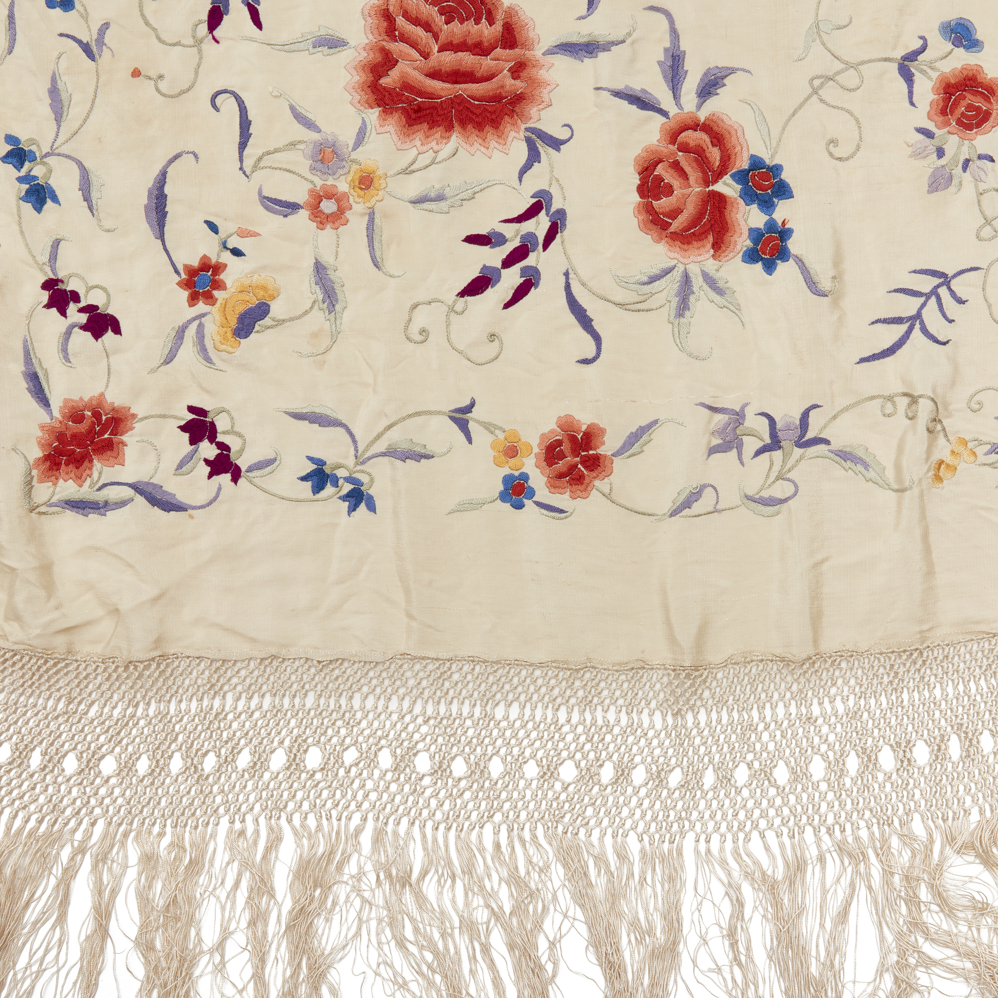 Two Chinese textiles Late Qing/ Republic period Comprising a table cloth with long tassels, emb... - Image 5 of 9