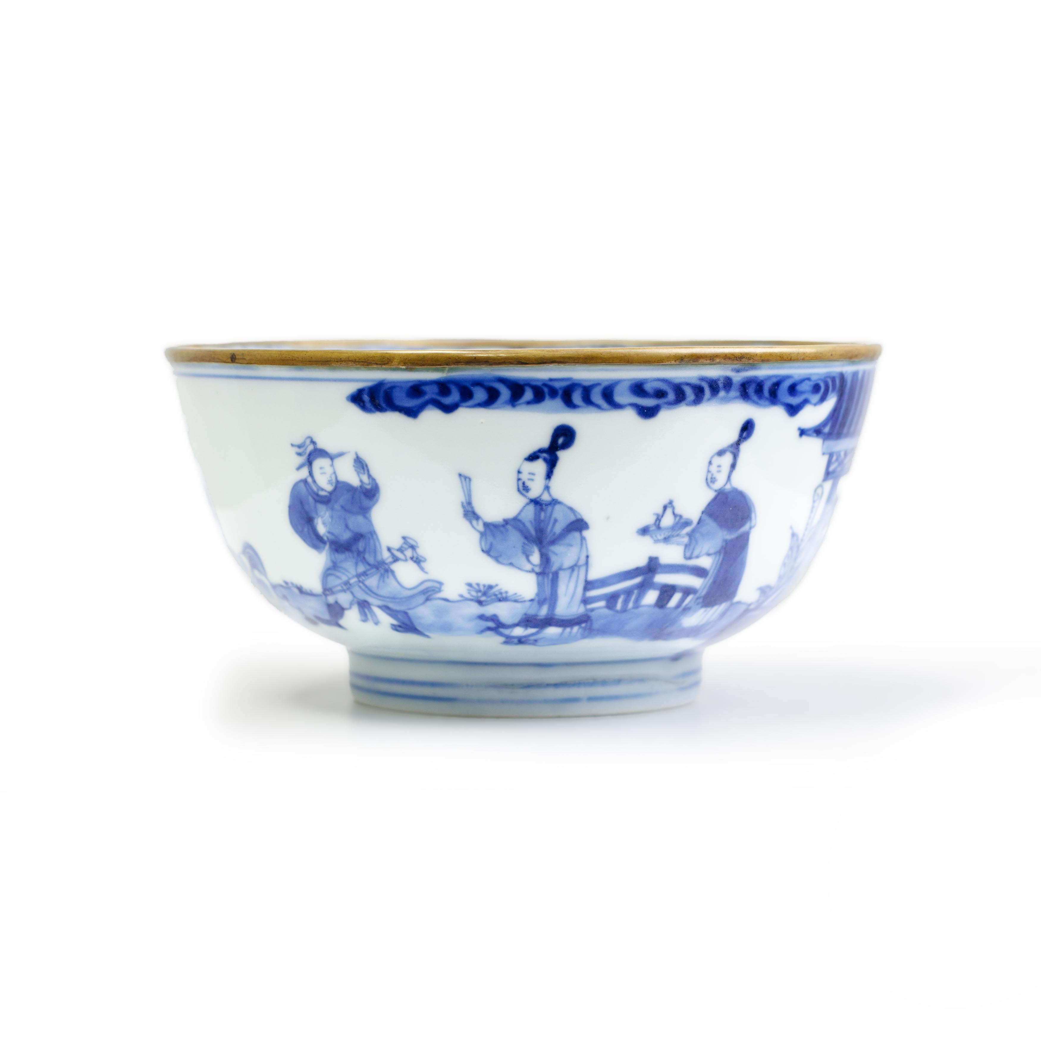 A Chinese blue and white 'Xi xiang ji' bowl Qing dynasty, Kangxi period, ruo shen zhen cang seal...