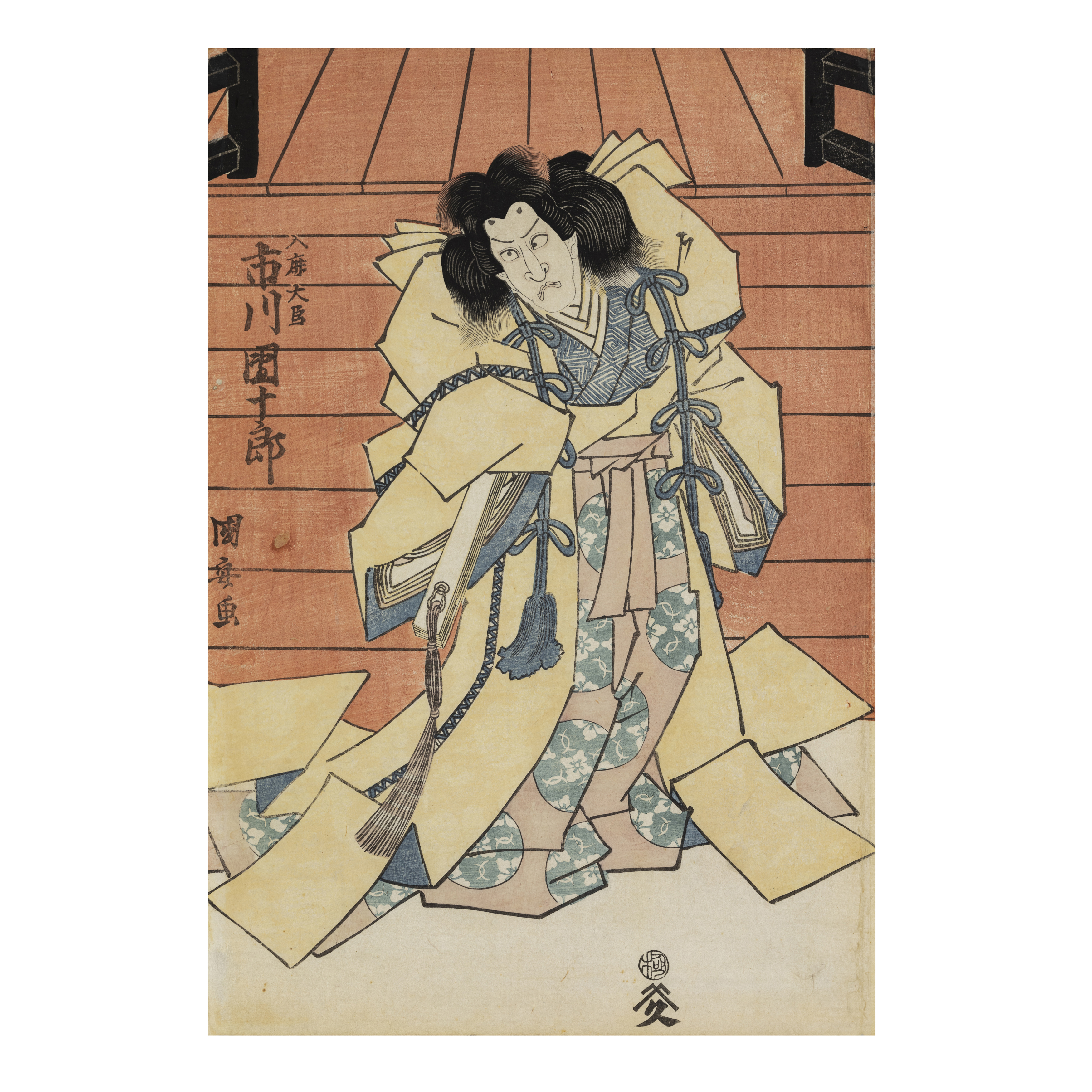 Utagawa Kuniyasu (1794 – 1832)、Gigadō Ashiyuki (active 1813 - 1833) Comprising a triptych, featu... - Image 4 of 10