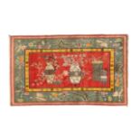 A Chinese rug Second quarter 20th century The central field with vase of flower motifs, on a re...