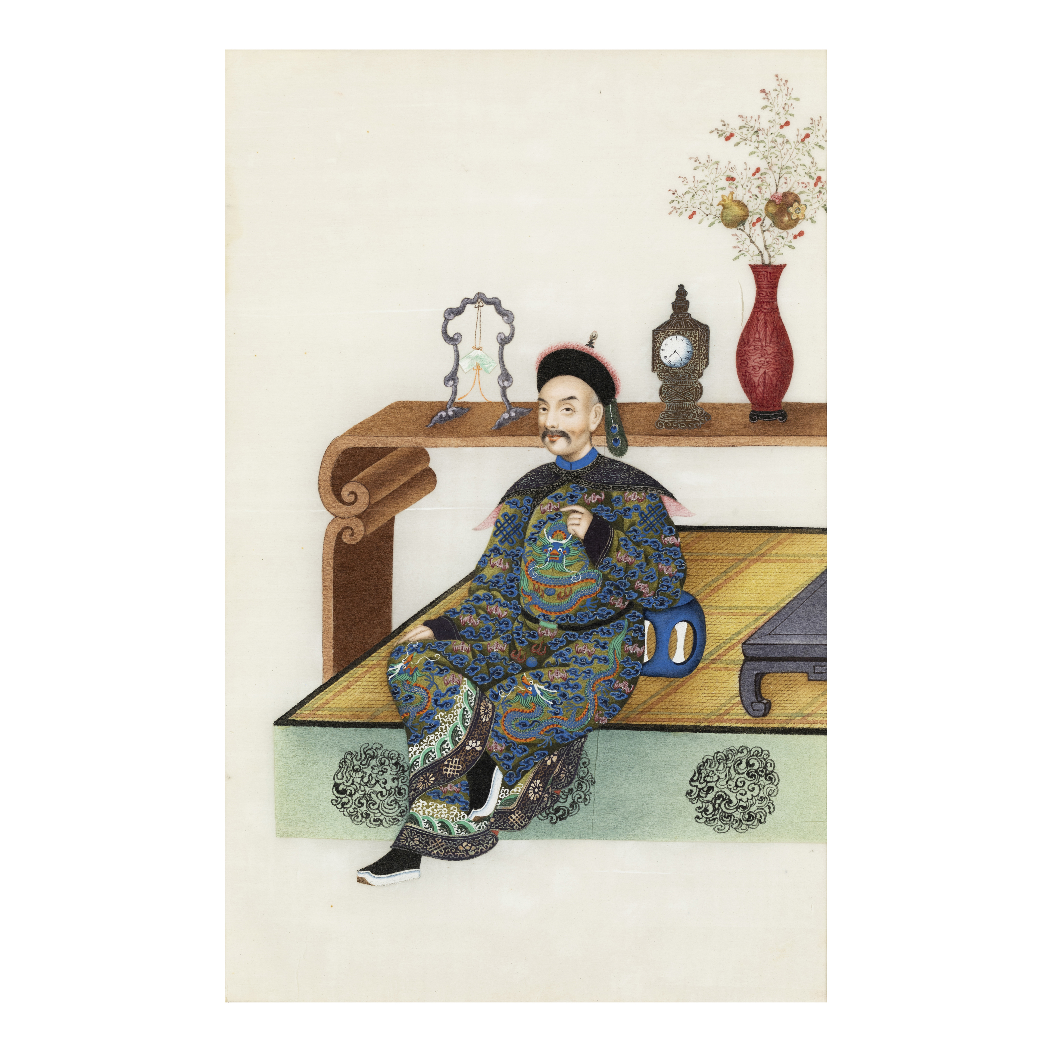 Attributed to Youqua (active 1840-1870) 'Portraits' Gouache on pith paper, 29cm x 18.5cm, mount... - Image 7 of 7