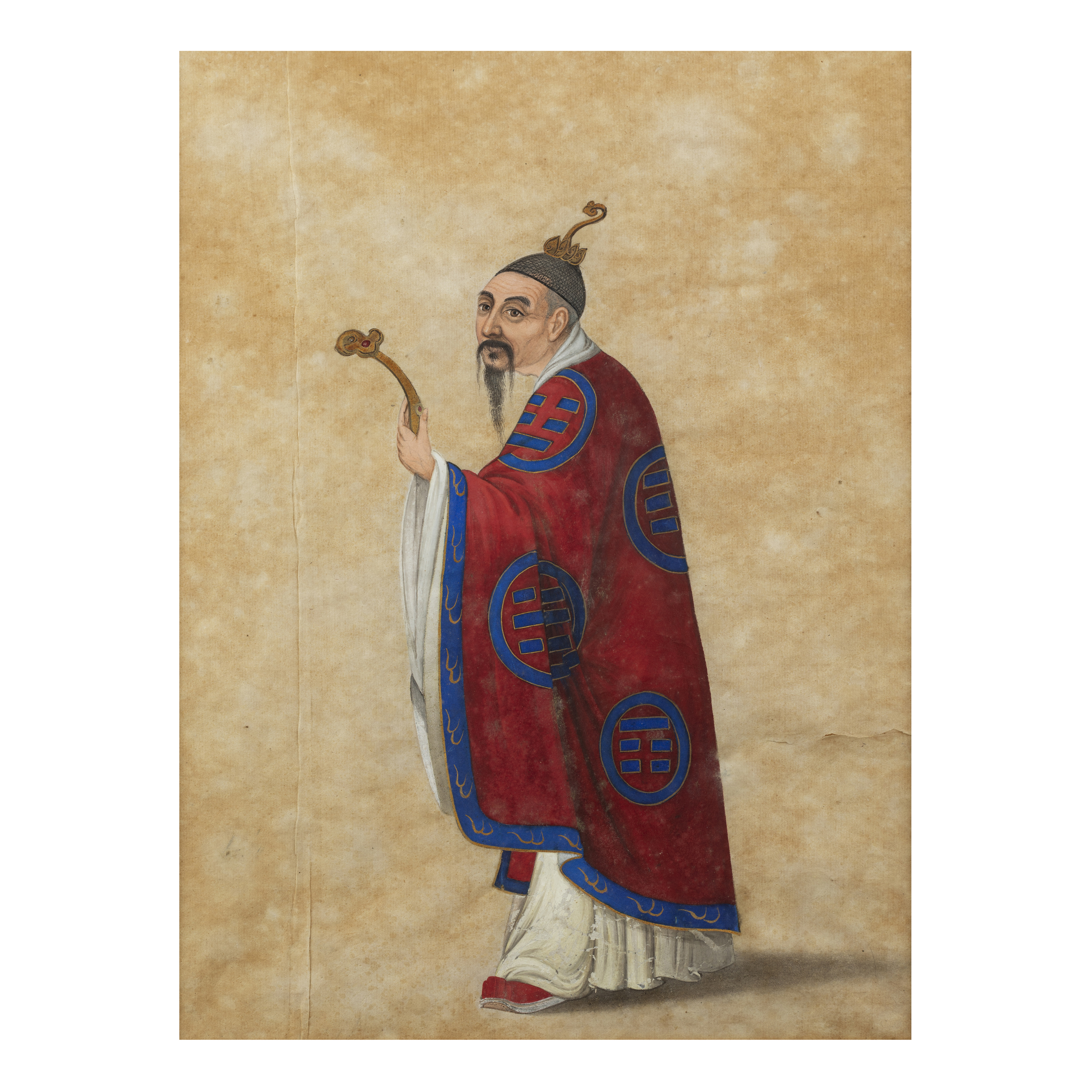 Chinese Guangdong (Canton) Export School, 19th century 'Character studies' Gouache on paper, co... - Image 2 of 4