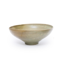 A large Korean inlaid-celadon bowl Goryeo dynasty, 13th century The interior with stylised pome...