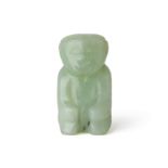 A Chinese archaistic jade figure of a monkey 20th century  Carved as a seated monkey with archa...