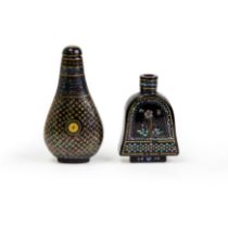 Two Japanese lac burgauté snuff bottles Meiji/Taisho period, 1854-1930 The first, of pear-shape...
